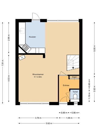 Floorplan - Beethovenlaan 14, 3752 WD Bunschoten-Spakenburg